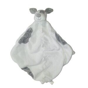 Angel Dear Dog Puppy Closed Eyes Gray White Baby Security Lovey Blanket 9" X 9"